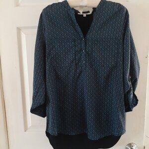 Daniel Rainn Blouse Purple and Blue Size Large